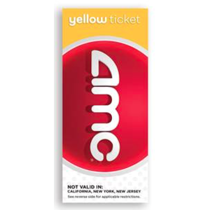 AMC Yellow Ticket - 2 NOT VALID IN: California, New York and New Jersey